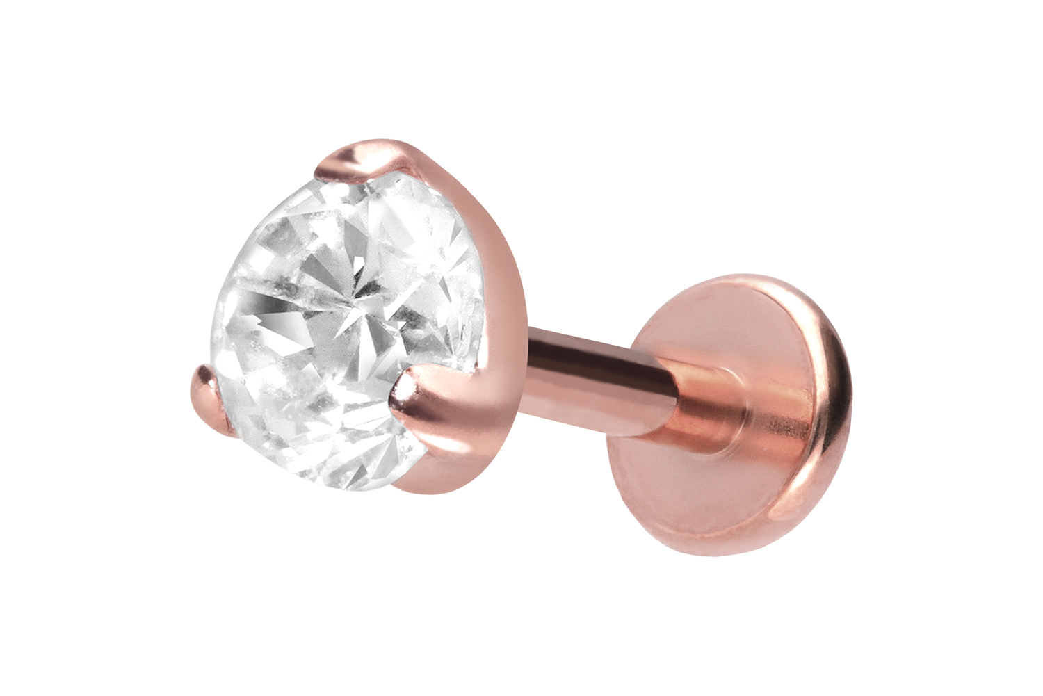 Titan Labret Piercing mit Innengewinde EINGEFASSTER KRISTALL